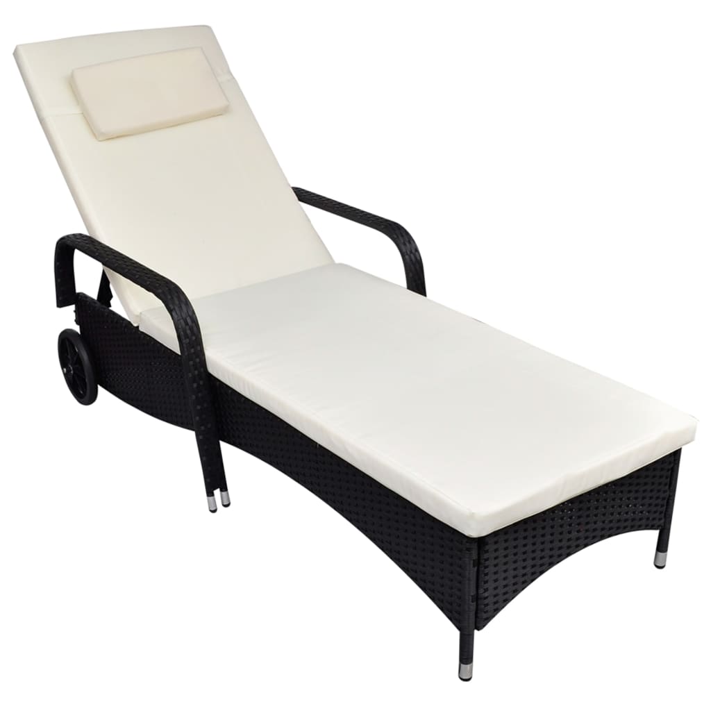 Polyrattan sun deals lounger